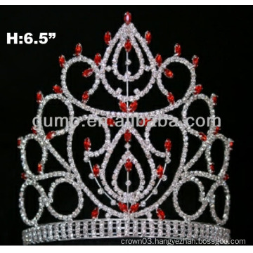 red & clear stone tiara crown